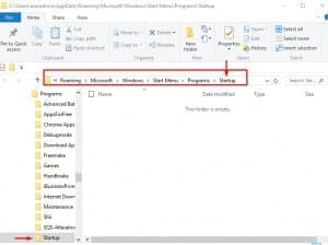 startup on windows