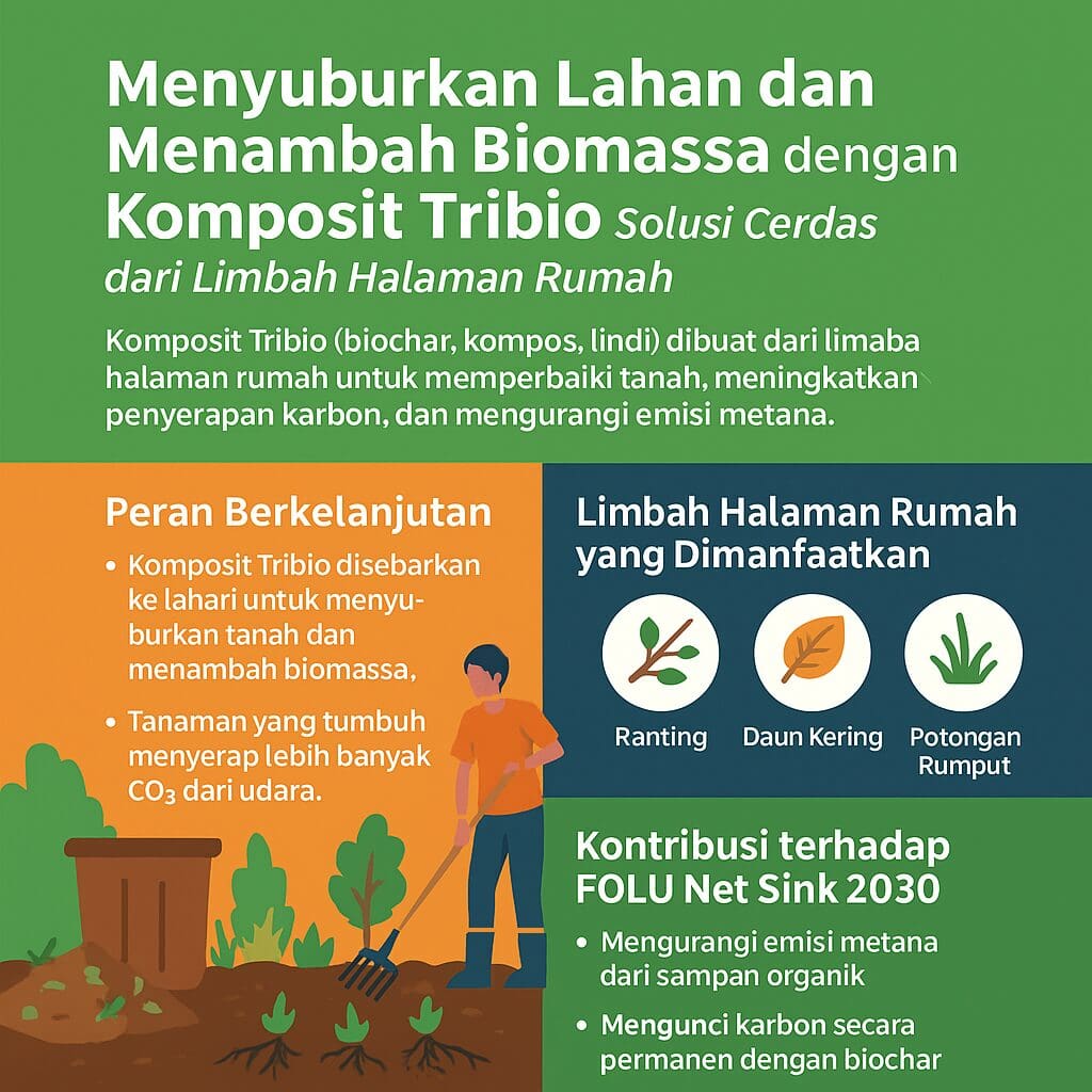 Menyuburkan Lahan dan Menambah Biomassa dengan Komposit Tribio sampah rumah tangga